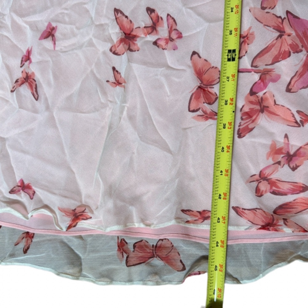 VTG Y2K Fairycore 100% silk lined butterfly empire waist midi dress Sz 14 - Picture 7 of 9